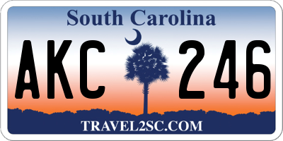 SC license plate AKC246