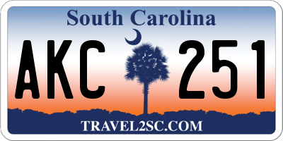 SC license plate AKC251