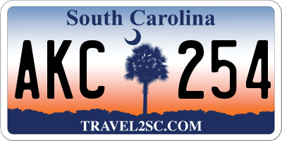 SC license plate AKC254