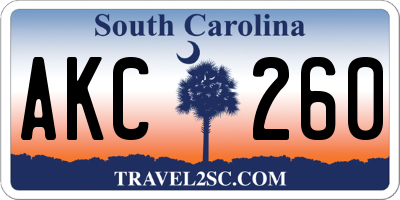 SC license plate AKC260