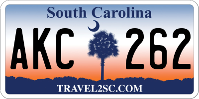 SC license plate AKC262