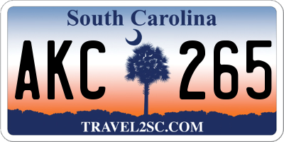 SC license plate AKC265