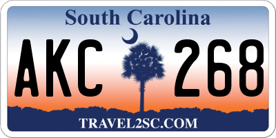 SC license plate AKC268