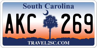 SC license plate AKC269