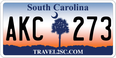 SC license plate AKC273