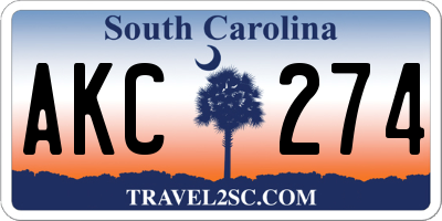 SC license plate AKC274