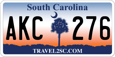 SC license plate AKC276