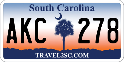 SC license plate AKC278