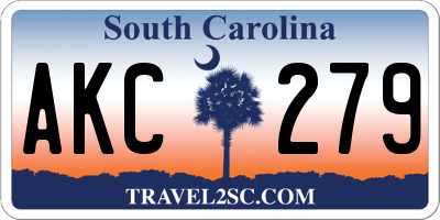 SC license plate AKC279