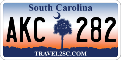 SC license plate AKC282