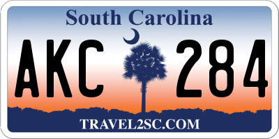 SC license plate AKC284