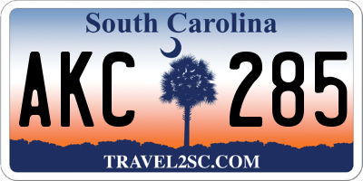 SC license plate AKC285