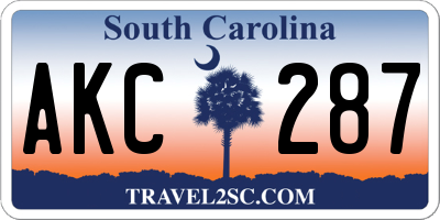 SC license plate AKC287
