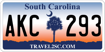 SC license plate AKC293