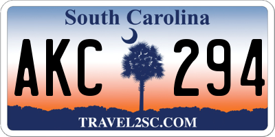 SC license plate AKC294