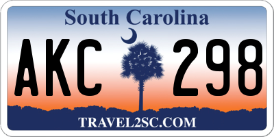 SC license plate AKC298