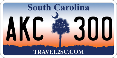 SC license plate AKC300
