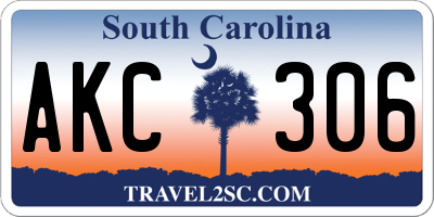 SC license plate AKC306
