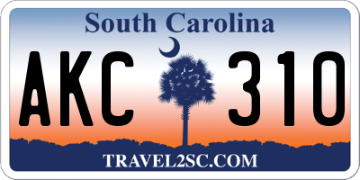 SC license plate AKC310