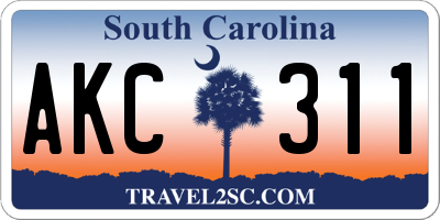 SC license plate AKC311