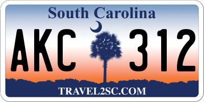 SC license plate AKC312