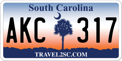SC license plate AKC317