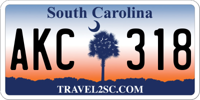 SC license plate AKC318