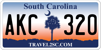 SC license plate AKC320