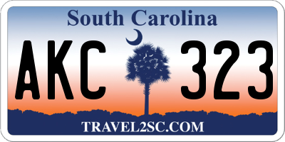 SC license plate AKC323
