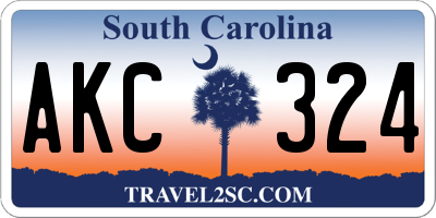 SC license plate AKC324