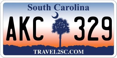 SC license plate AKC329