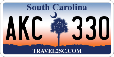 SC license plate AKC330