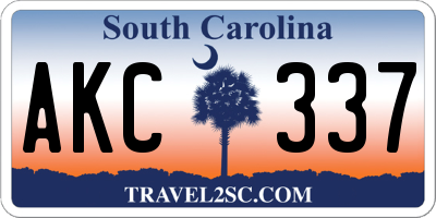 SC license plate AKC337