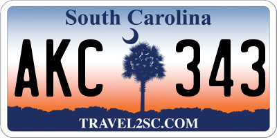 SC license plate AKC343