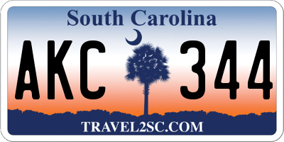 SC license plate AKC344