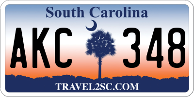 SC license plate AKC348