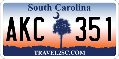 SC license plate AKC351