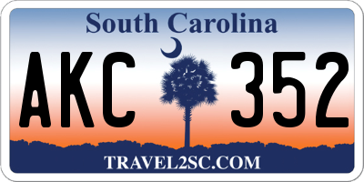 SC license plate AKC352
