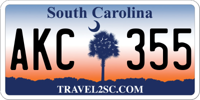 SC license plate AKC355