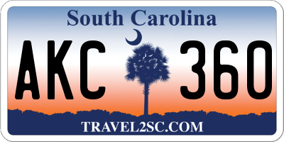 SC license plate AKC360