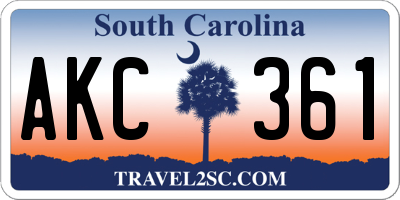 SC license plate AKC361