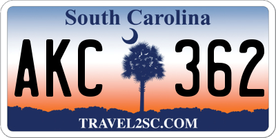 SC license plate AKC362