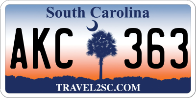 SC license plate AKC363