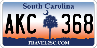 SC license plate AKC368