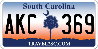 SC license plate AKC369
