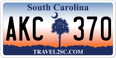 SC license plate AKC370