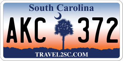 SC license plate AKC372