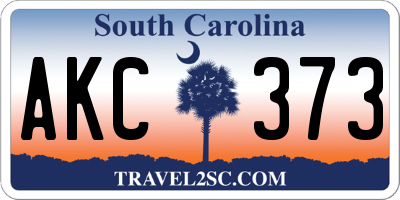 SC license plate AKC373