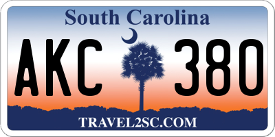 SC license plate AKC380