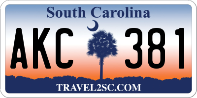 SC license plate AKC381